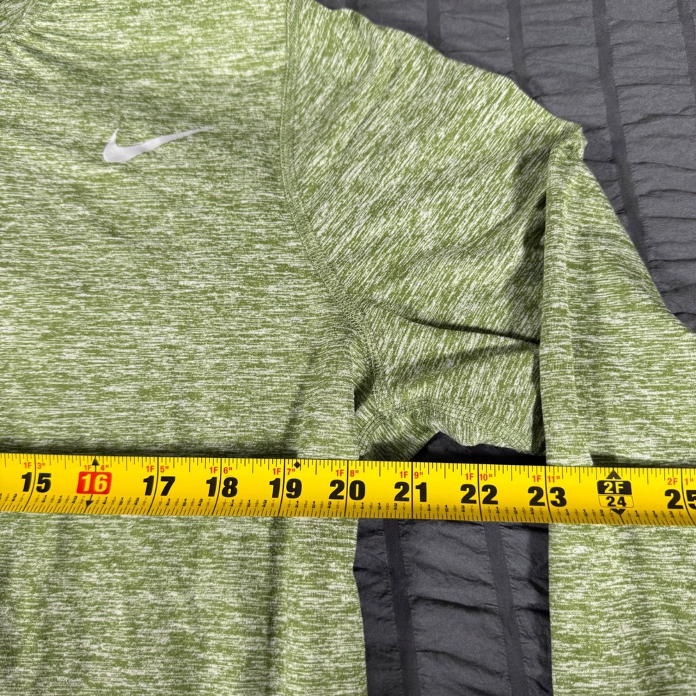 Nike Running Dri-FIT 1/4 Zip Pullover Womens XL Heather Green Thumbholes Yoga - Picture 6 of 9